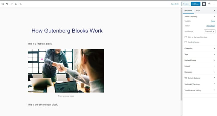 Examples of Gutenberg Block adding