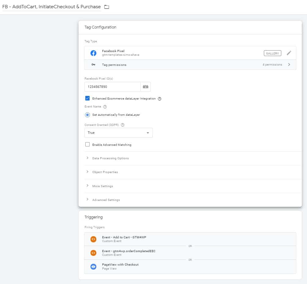 GTM Enhanced Ecommerce Configuration for AddToCart, InitiateCheckout & Purchase